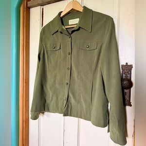 Vintage Soft Sage / Matcha Green Herringbone Minimalist Lightweight Jacket